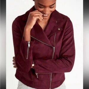Old Navy Moto Biker Jacket
Womens Size M Burgundy Wine
Faux Suede Size XXL